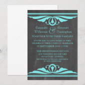 Invitation Aqua Deco Chalkboard Mariage (Devant / Derrière)