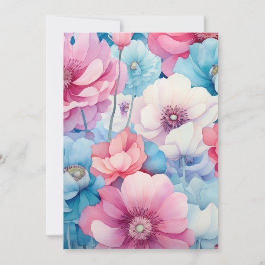 Invitation Aqua doux et Mariage rose clair Monogramme (Dos)