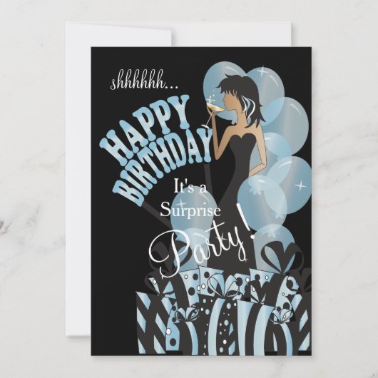 Invitation Aqua du nom | de la fille | do-it-yourself de diva (Devant)