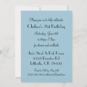 Invitation Aqua du nom | de la fille | do-it-yourself de diva (Dos)