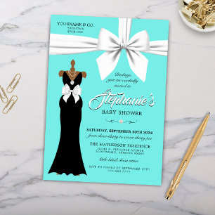 Invitation Aqua Elegant Mode Ethnic Tiffany Baby shower
