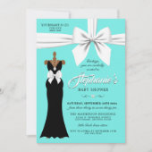 Invitation Aqua Elegant Mode Ethnic Tiffany Baby shower (Devant)
