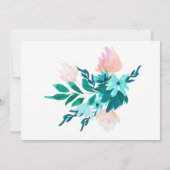 Invitation Aqua Emerald Green Aquarelle Fête des mariées flor (Dos)