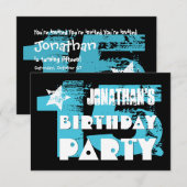 Invitation AQUA et BLACK 15e anniversaire Grunge Party (Devant / Derrière)