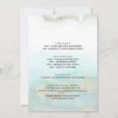 Invitation Aqua et Gold Watercolor Beach Bachelorette (Dos)