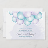 Invitation Aqua et Lilac Surprise DriveBy Anniversaire (Dos)