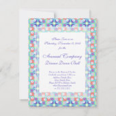 Invitation Aqua et moderne chic d'années '50 pourpres rétro (Dos)