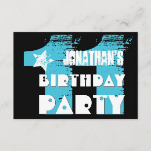 Invitation AQUA et NOIR 11e fête d'anniversaire 11 ans V07