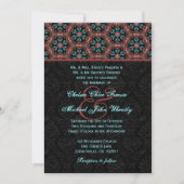 Invitation Aqua et Noir Mariage Monogramme moderne H664 (Devant)