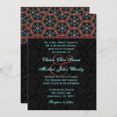 Invitation Aqua et Noir Mariage Monogramme moderne H664 (Devant / Derrière)