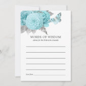 Invitation Aqua et Silver Vintage Shabby Mariage Rose (Devant)