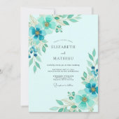 Invitation Aqua Ethereal Spring Wedding (Devant)