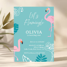 Aqua & Flamant Rose Tropical Anniversaire