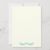 Invitation Aqua foliage initiales mariage partie d'engagement (Dos)