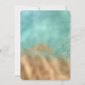 Invitation Aqua Glitz Gold Parties scintillant (Dos)