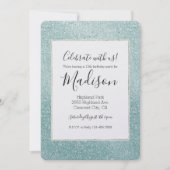 Invitation Aqua Glitzy Ombre (Devant)