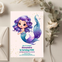 Aqua Green Gold Little Mermaid Anniversaire