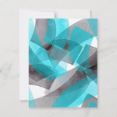 Invitation Aqua Grey Aquarelle noire Abstraite Brosse (Dos)