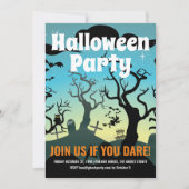 Invitation Aqua hantée cimetière fête d'Halloween (Devant)