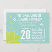 Invitation Aqua Lime Succulent ModerneTypographie Mariage (Devant)