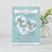 Invitation Aqua M. et Mme Mariages de typographie (Debout devant)