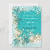 Invitation Aqua mariage blanc anniversaire de fiançailles (Dos)