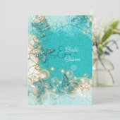 Invitation Aqua mariage blanc engagement anniversaire (Debout devant)