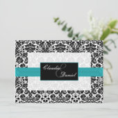 invitation aqua mariage damassé (Debout devant)