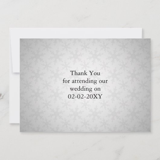 Invitation aqua mariage d'hiver Merci (Dos)