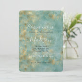 Invitation Aqua Mint Gold (Debout devant)