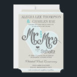 Invitation Aqua Mint M. et Mme Romantic Mariages<br><div class="desc">Tableau noir rose et turquoise Moderne Typographie Vintage Invitations mariages de tableau noir doux et sassant Tableau noir moderne Typographie Vintage Invitations</div>