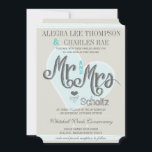 Invitation Aqua Mint M. et Mme Romantic Mariages<br><div class="desc">Tableau noir rose et turquoise Moderne Typographie Vintage Invitations mariages de tableau noir doux et sassant Tableau noir moderne Typographie Vintage Invitations</div>