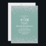 Invitation Aqua Mint Silver Diamond Parties scintillant 40e a<br><div class="desc">Créez votre propre invitation à la fête du 40e anniversaire aqua/menthe pour les femmes avec une parties scintillant pétillante et un texte de calligraphie/script blanc. Le texte et les polices sont entièrement personnalisables sur cette invitation afin que vous puissiez le modifier pour fonctionner à n'importe quel âge. La couleur arrière...</div>