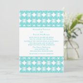 Invitation Aqua Modern Deco Mariage (Debout devant)