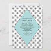 Invitation Aqua Modern Pois Mariage (Devant)