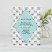 Invitation Aqua Modern Pois Mariage (Debout devant)
