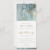 INVITATION AQUA MODERNE DUSKY BLUE FOIL OR AGATE MARIAGE (Devant)