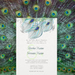 Invitation Aqua Navy Blue Peacock Art Déco Die Cut<br><div class="desc">Die Cut Art Déco Roaring 20's Peacock Wedding Invitations avec Romantic Tourbillonnant Musical Notes, Peacock Feathers et Monogram on Back. Idéal pour le Gatsby, le Vieux Hollywood ou les Années folles Thème Mariage spécial et unique Invitations de mariage voir plus vintages paon produits voir plus vintages paon produits oiseau Peacock...</div>