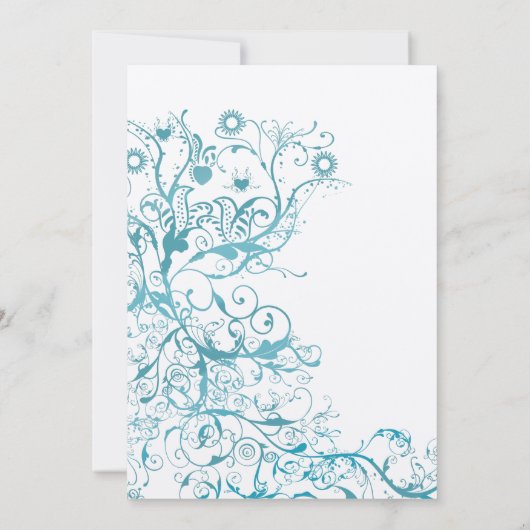 Invitation Aqua Oiseaux tournois Mariage Invite (Dos)