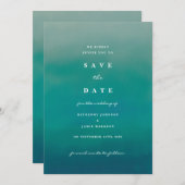 Invitation Aqua Ombre Boho Enregistrer l'invitation de la dat (Devant / Derrière)