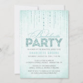 Invitation Aqua Parties scintillant Look Bachelorette Party I (Devant)