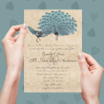 Invitation Aqua Peacocks Vous Choisissez La Couleur De Fond<br><div class="desc">voir plus vintages paon</div>
