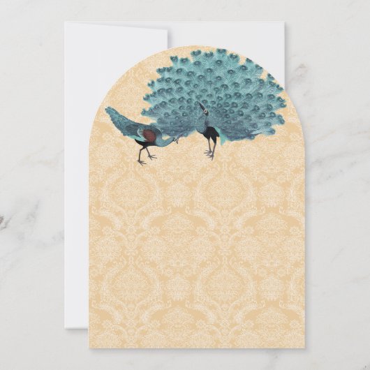 Invitation Aqua Peacocks Vous Choisissez La Couleur De Fond (Dos)