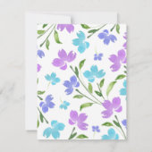 Invitation Aqua, Périwinkle, Purple Aquarelle Etapes (Dos)