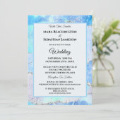 Invitation *~* AQUA RSVP Website AGATE Stars AR13 Mariage (Debout devant)