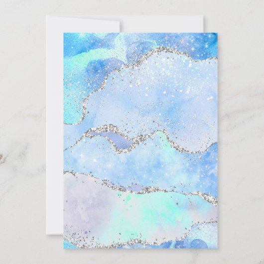 Invitation *~* AQUA RSVP Website AGATE Stars AR13 Mariage (Dos)