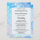 Invitation *~* AQUA RSVP Website AGATE Stars AR13 Mariage (Devant / Derrière)