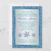 Invitation Aqua, Silver, Blue Snowflake Quinceanera Invitatio (Dos)