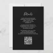 Invitation Aqua Silver Floral Black QR Code Wedding (Dos)