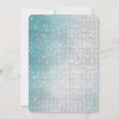 Invitation Aqua Silver Glam Glitz Pearl Mariage (Dos)